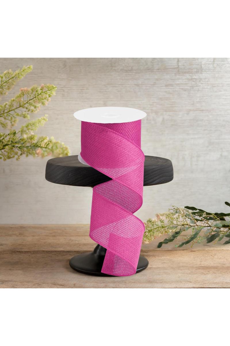 2.5&#x22; Royal Faux Burlap Ribbon: Hot Pink (10 Yards)