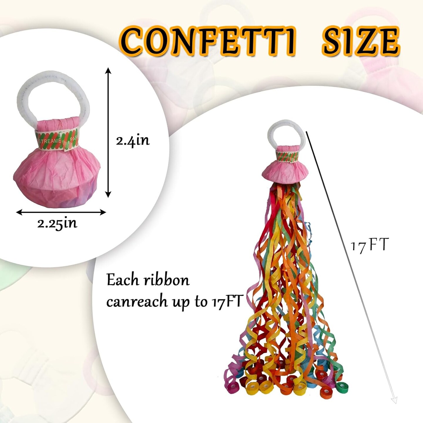 12PCS Hand-Throw Streamer Poppers – 6-Color No-Mess Party Poppers