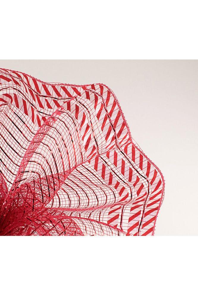 10&#x22; Patterned Edge Mesh Ribbon: Candy Cane (10 Yards)