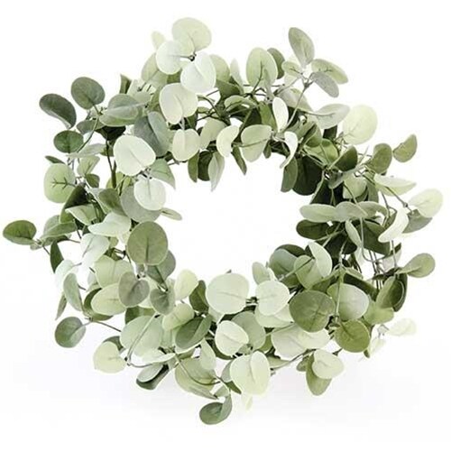 Silver Drop Eucalyptus Wreath - Green - 14 Inches