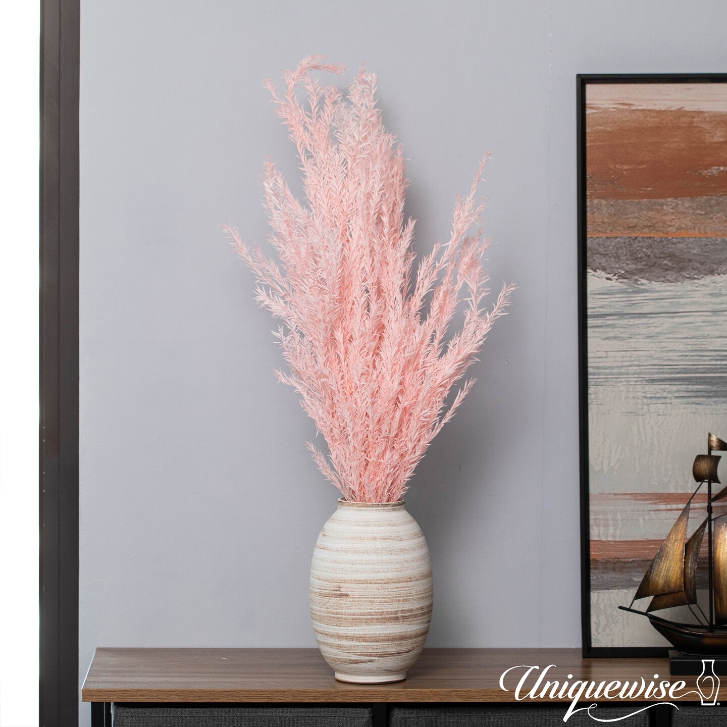 Uniquewise Preserved Real Floral Stems Chic Vase Fillers &#x26; Accents for Bouquets Centerpieces &#x26; Ornamental Displays Ideal for Home Office Boutique Cafe Resto Bar and Event Decor