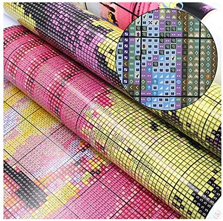 14CT Counted Cross Stitch Kits for Adults,DMC Threads Unprinted Pattern Embroidery Kit Needlework-Flower Cabin
