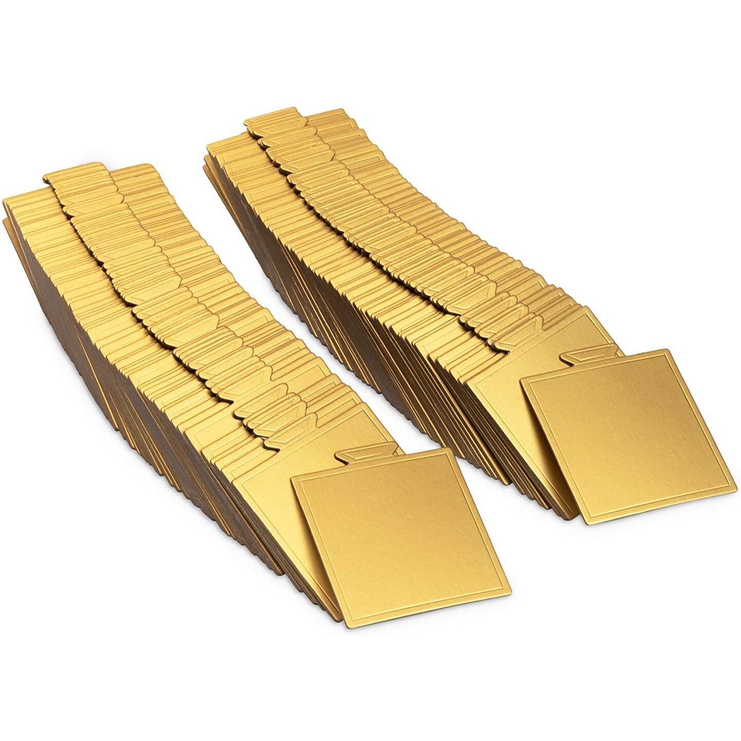Mini Gold Foil Cake Boards, Square Dessert Display (3.5 In, 200 Pack)
