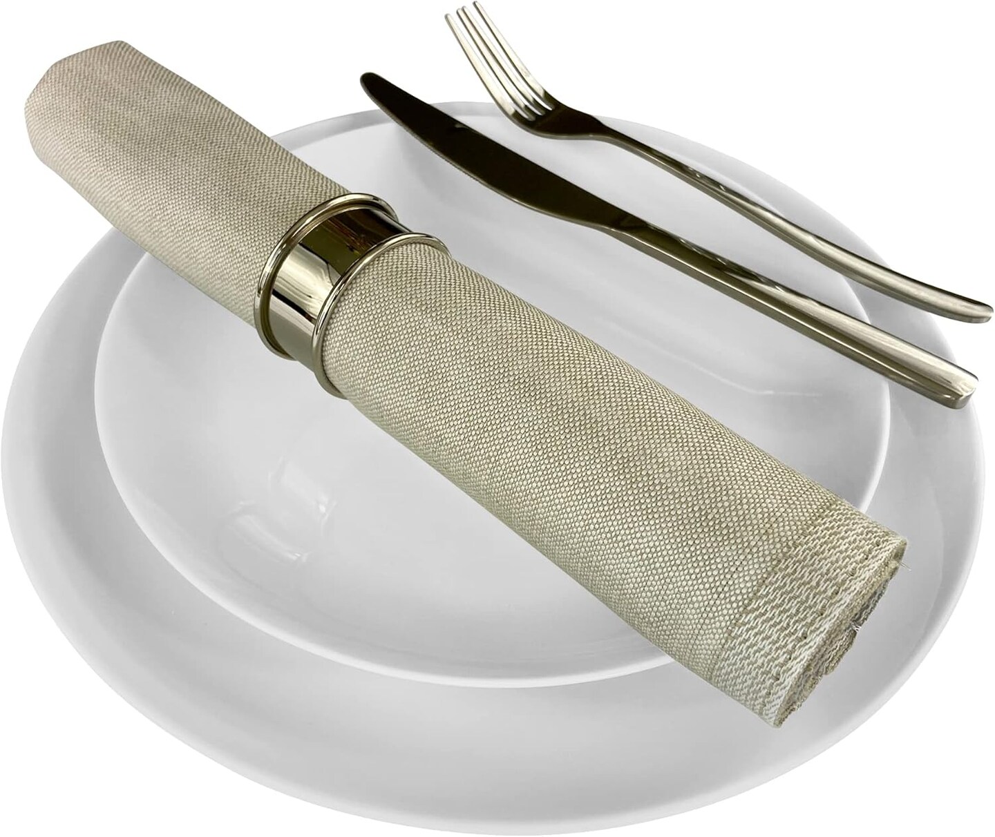 Premium Cotton Linen Napkins (Set of 4) 56% Cotton 44% Linen Light Sage Napkin 20&#x22;x20&#x22; Soft Durable Jacquard Woven Cloth Stain Release Fabric, Machine Washable, Table Linens