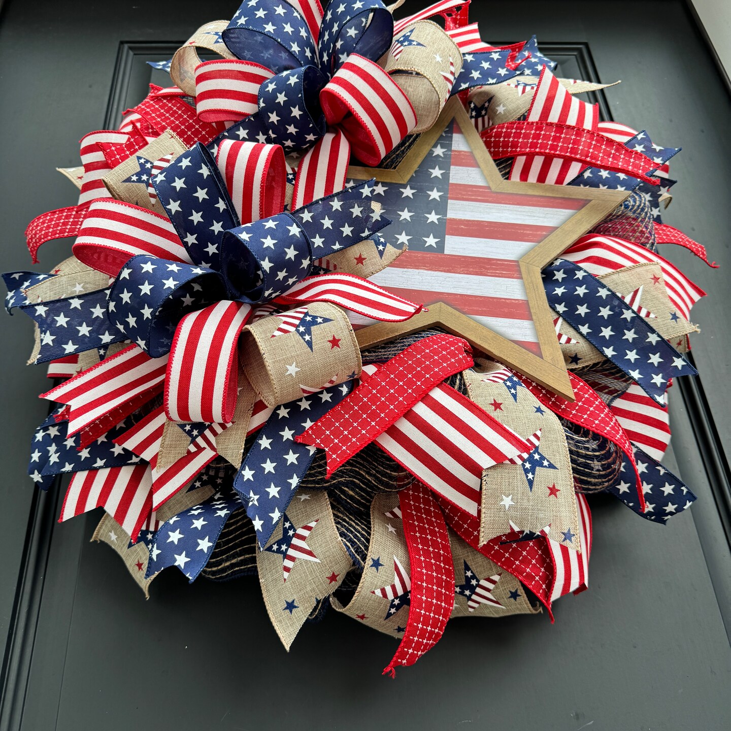 Patriotic Bows Outdoor Bow Red White Blue Satin Bows