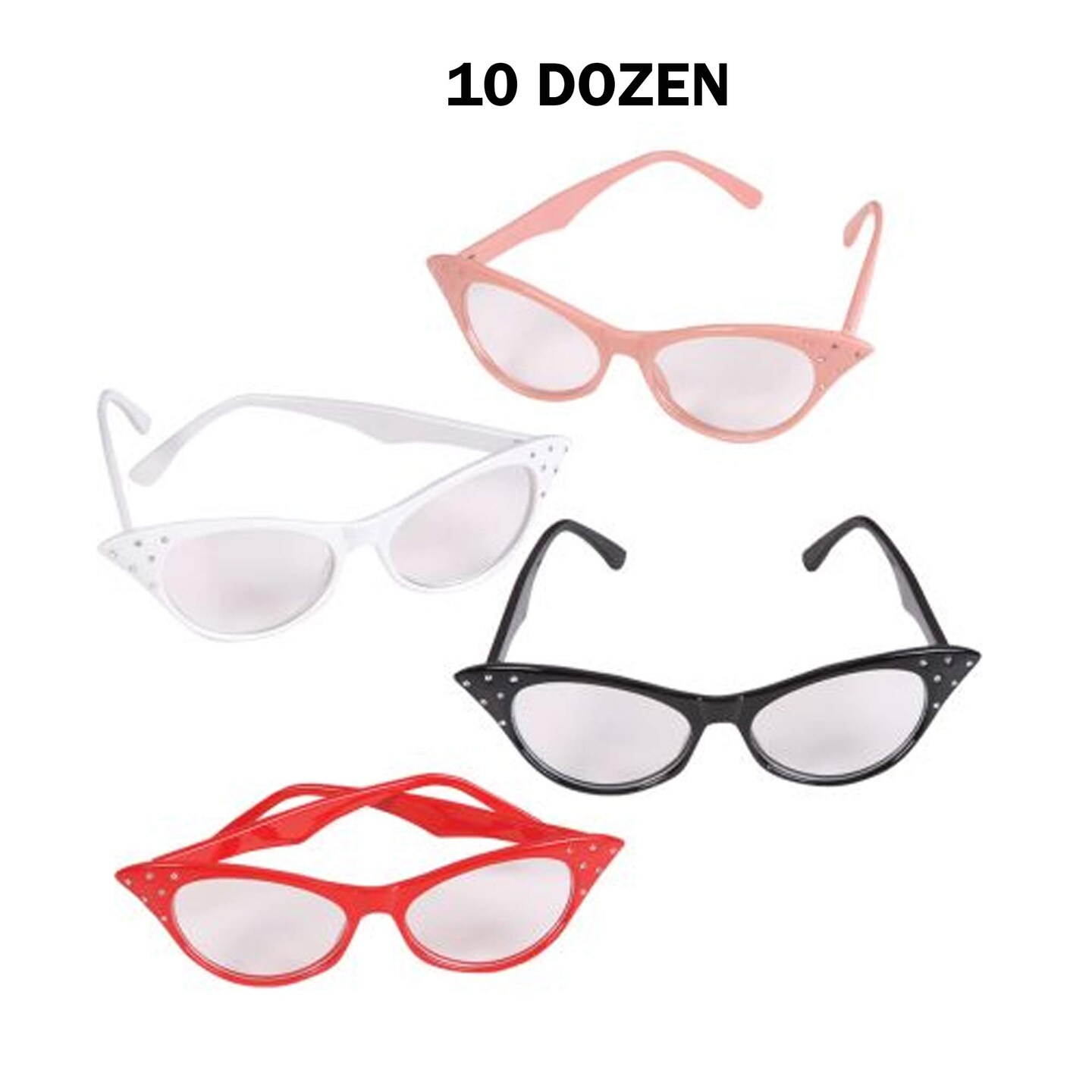 Cat Eye Retro Glasses 6 Inches Wide Plastic Frame