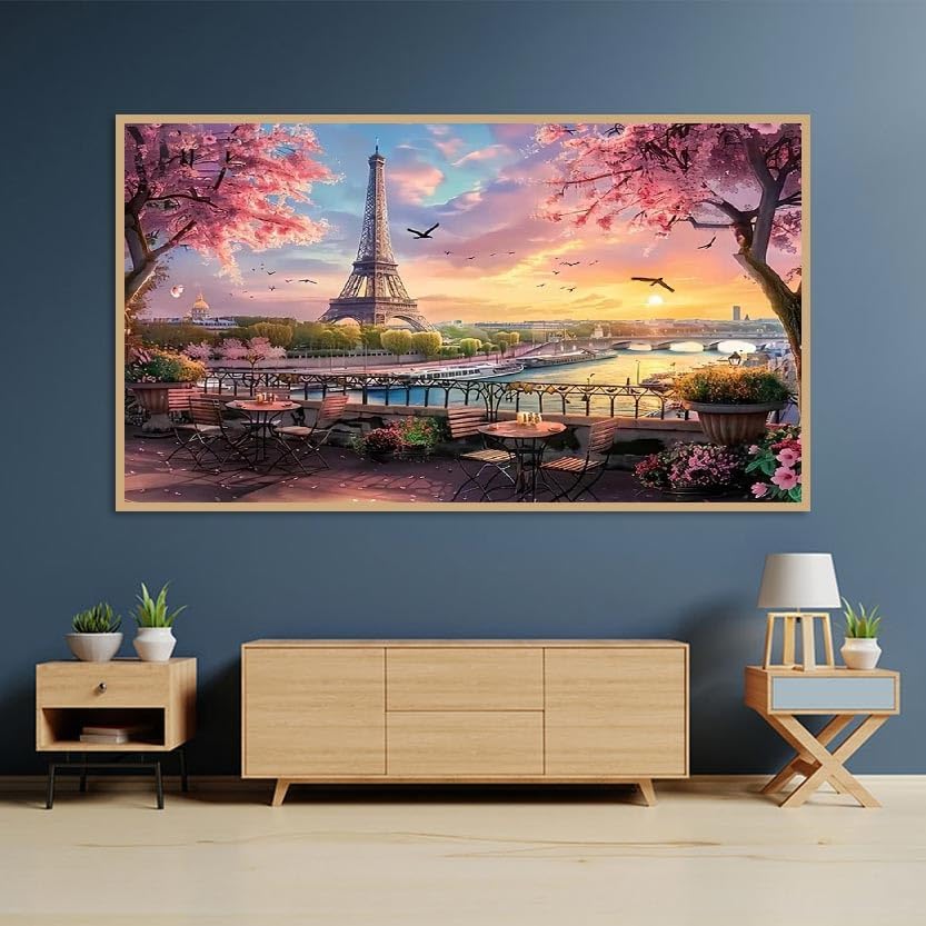 Jqynn Diamond Painting, 5D Tour Eiffel Peinture Diamant Enfant, Peinture Numéro Adulte Broderie Diamant Kit Complet, Perle Diamant A Coller Point De
