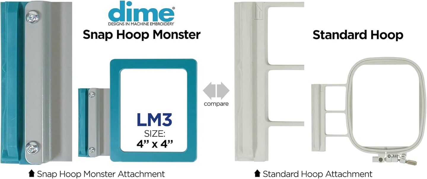 DIME - Multi Needle Snap Hoop 4 x 4 Inches for Brother and Babylock Embroidery Machines &#x2013; GM4 / MNM00A4