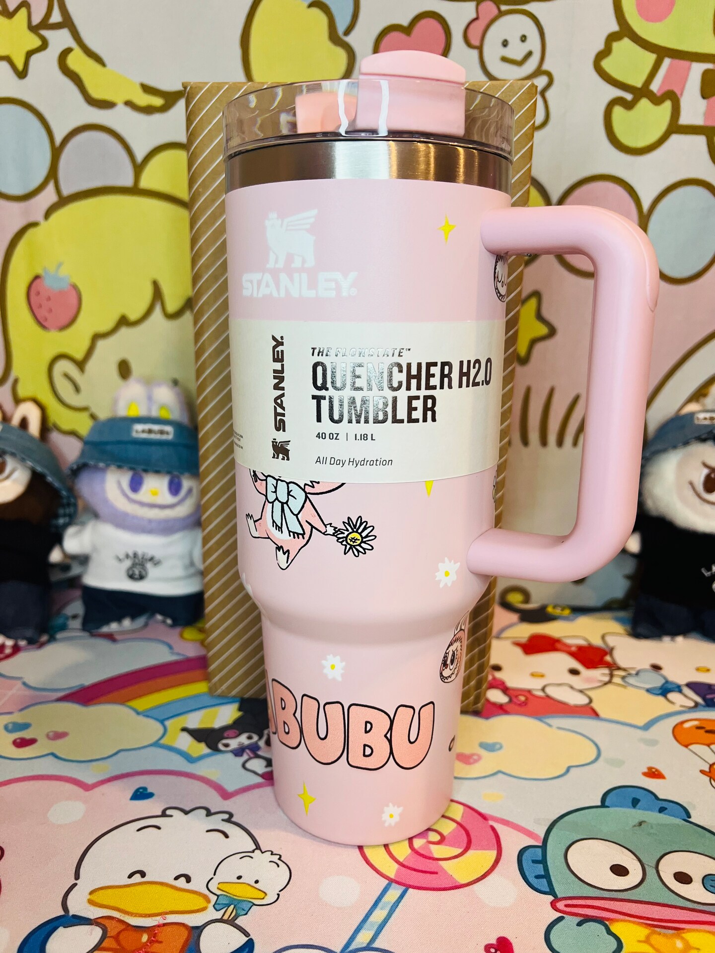 Labubu Pink Stanley 40oz Tumbler Insulated Cup