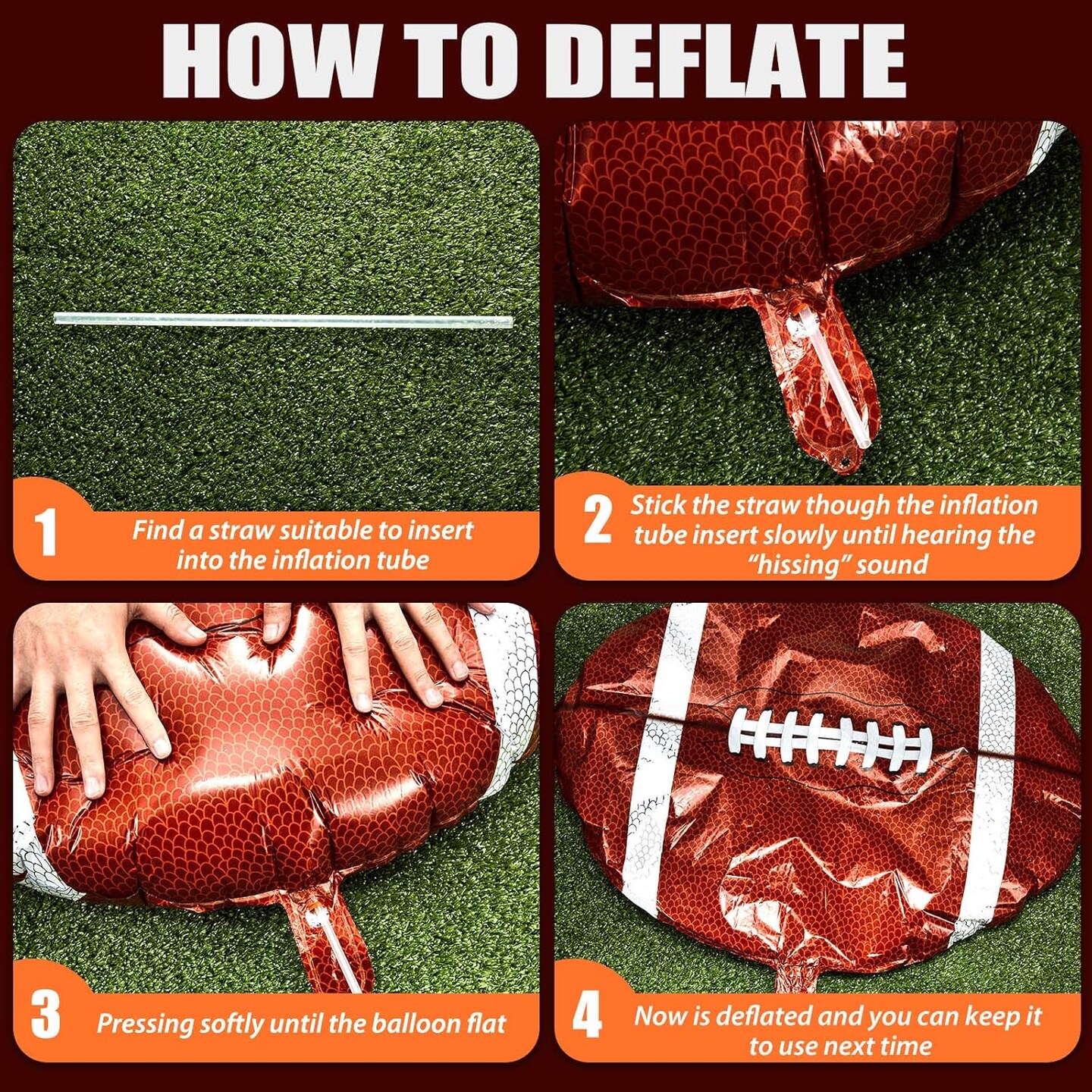 Football Balloons Football Rugby Shaped Aluminum Foil Balloons for Sport Themed Rugby Birthday Party Decor, 26 Inch(12 Pieces)