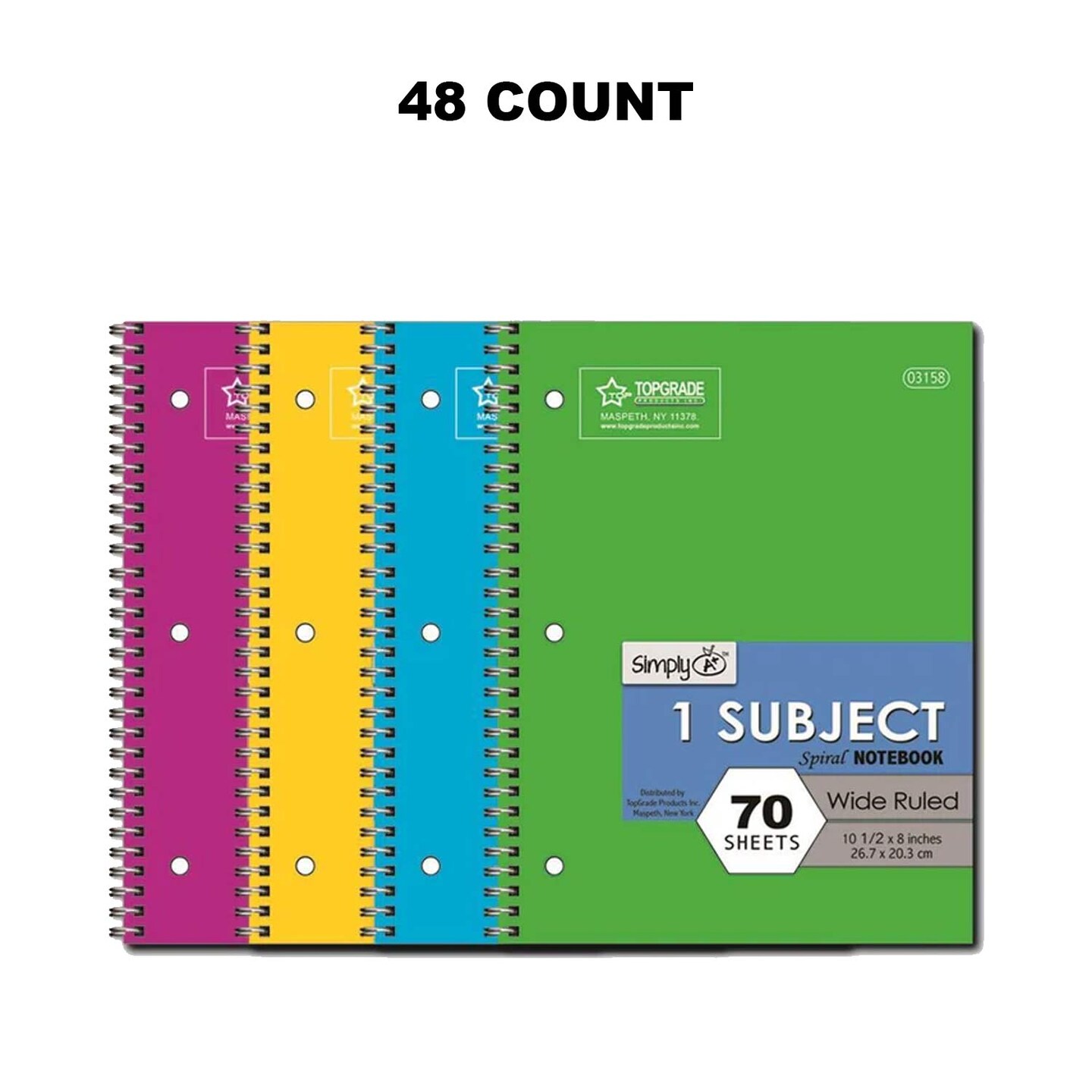 Spiral Notebook Wide Ruled Mixed Colors 1 Subject | Michaels