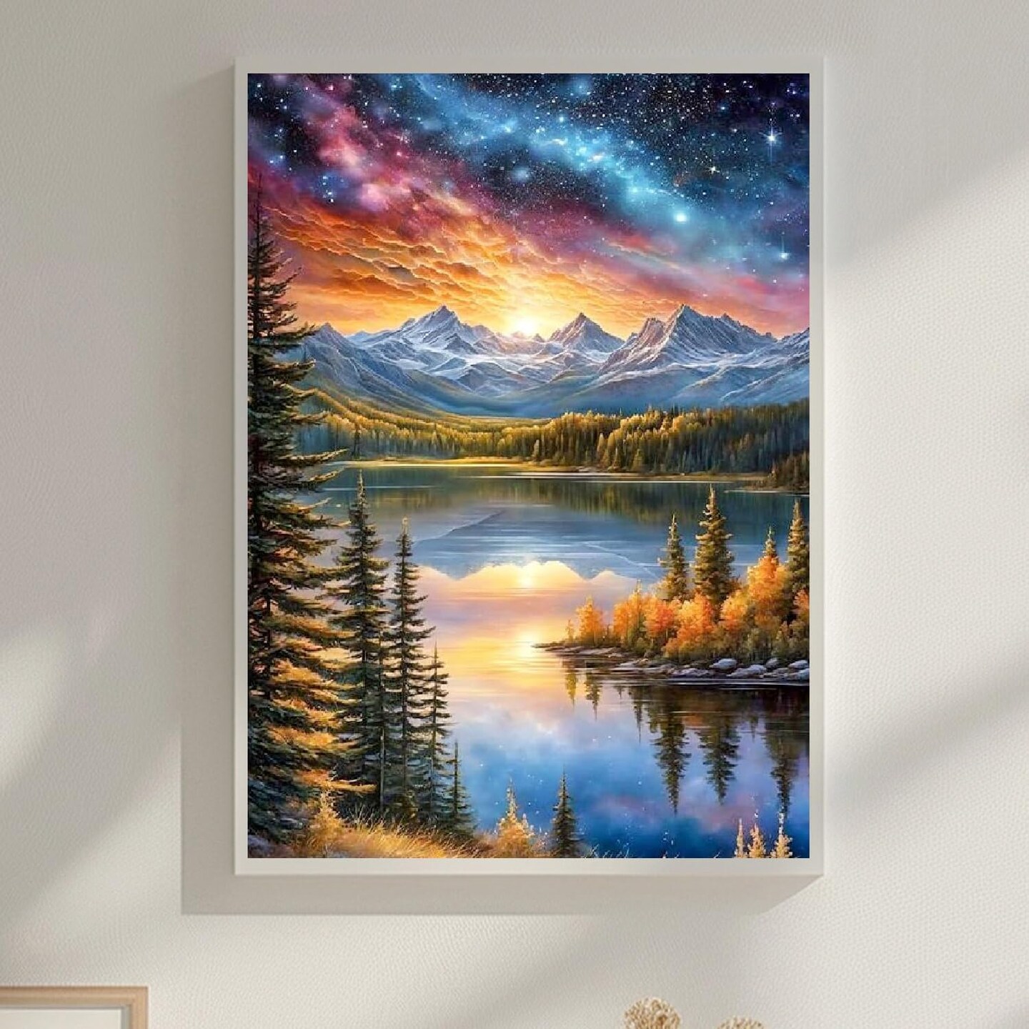 Landscape Diamond Art Kits for Adults,Mountain Lake Sky Scenery Diamond Painting Kits Full Drill Crystal Rhinestone Gem Art Craft Kits DIY Crafts Kits