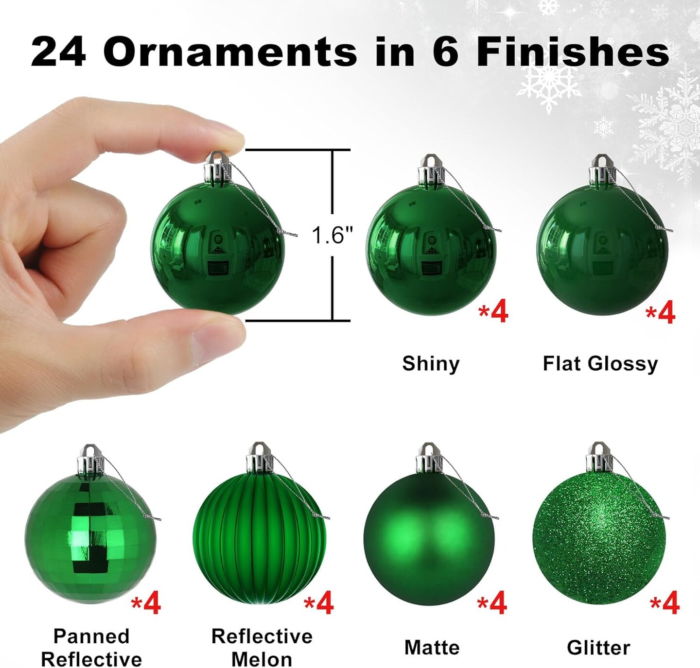 Emerald Green 1.6&#x22; Small Christmas Balls