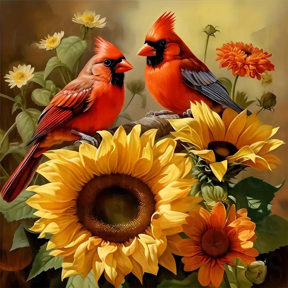 Diamond Painting Kits for Adults, 5D DIY Cardinal Diamond Art Kits for Beginners, Full Drill Diamond Painting Kits