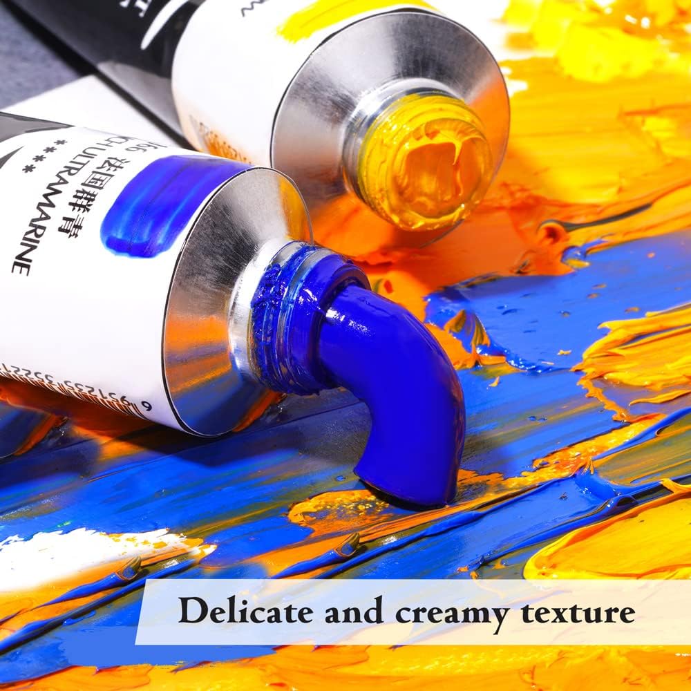 Artist Oil Paint,18 Vibrant Colors with Great Lastfastness, 60ml Large Capacity Tubes, Oil Paint Set Supplies for Artists, Students, Beginners