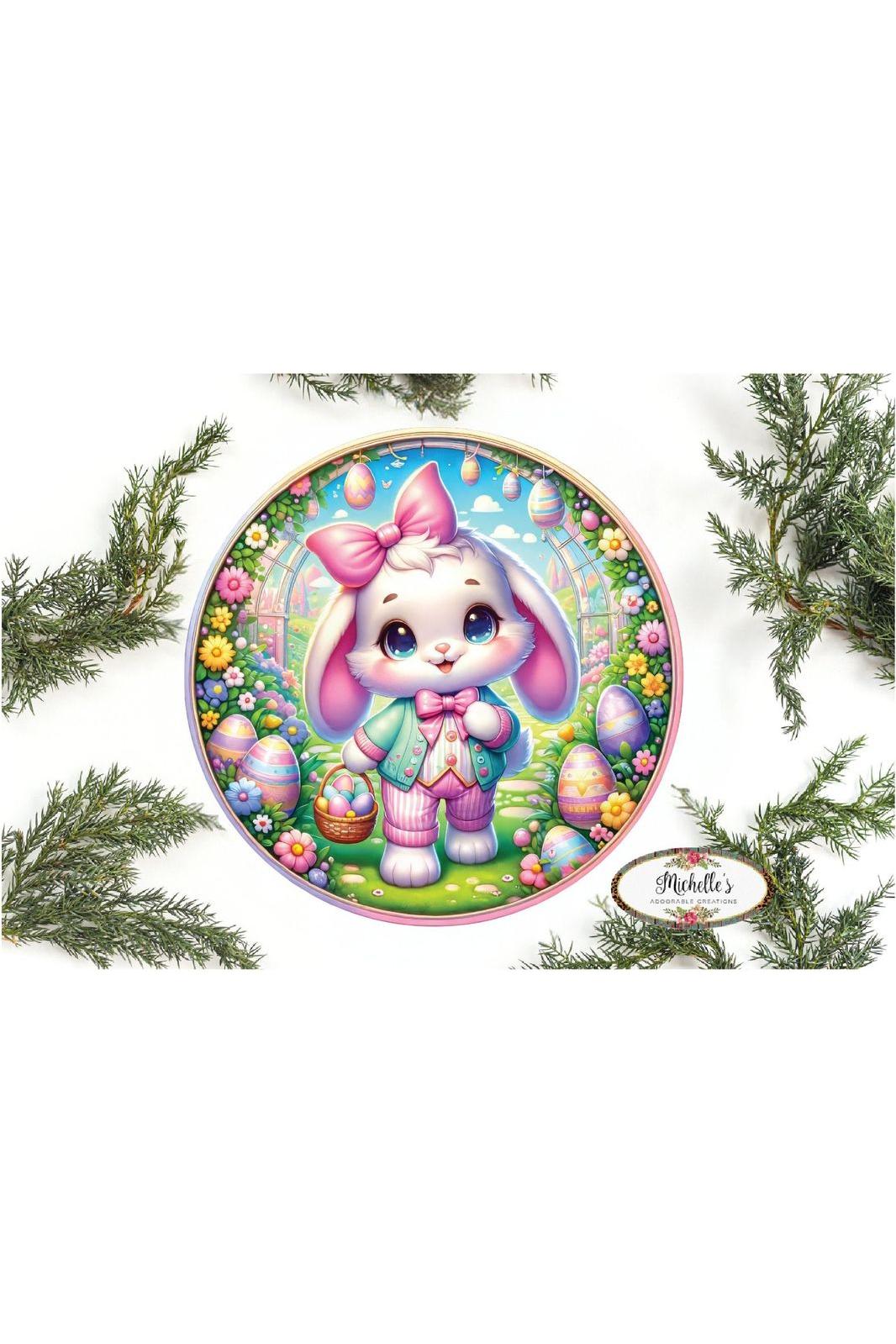 Easter Bunny and Eggs 2D Sign