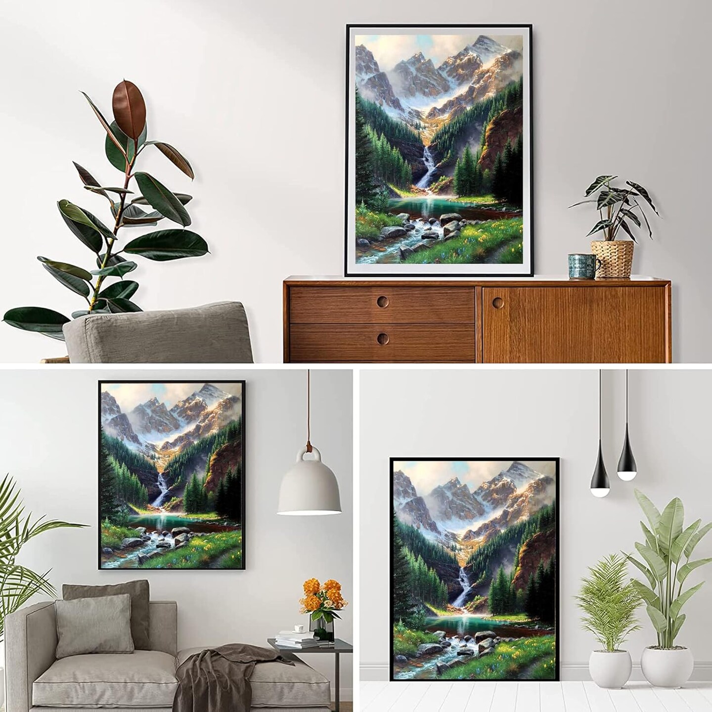 Diamond Painting Kits,Waterfall Diamond Art for Adults,Mountain 5d Diamond Painting Kits for Adults,Scenery Diamond Art Kits with Diamond Painting Accessories for Home Wall Decor 12 x 16inch
