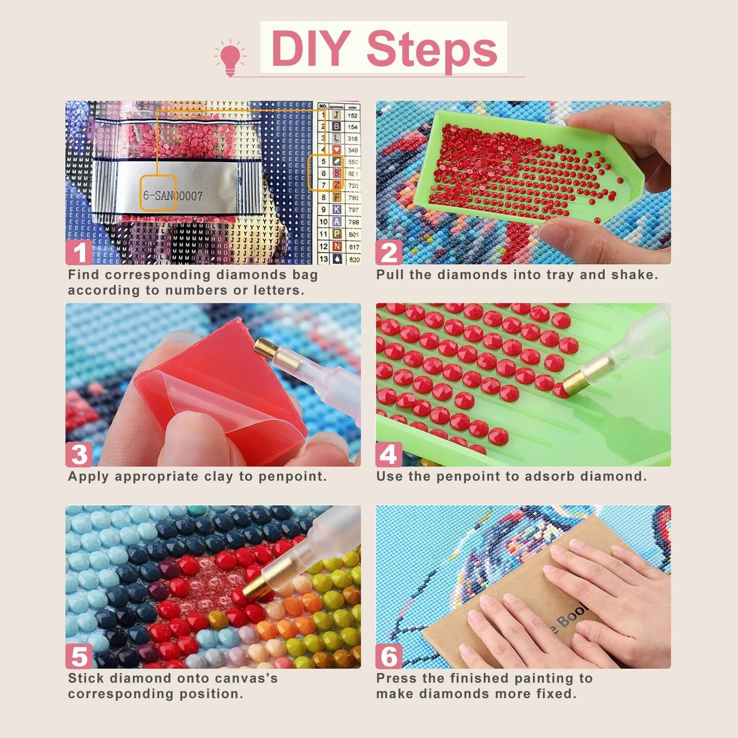 DIY Diamond Painting Kits for Adults, Cat Round Full Drill Diamond Dots Paintings 5D Diamonds Gem Art and Crafts