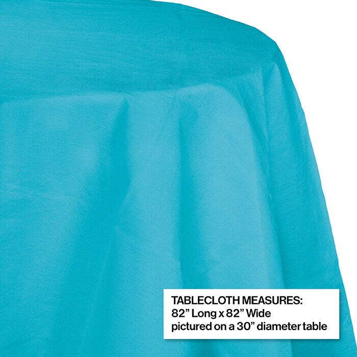 12 pc Bulk Bermuda Blue Round Paper Table Covers 82 inch