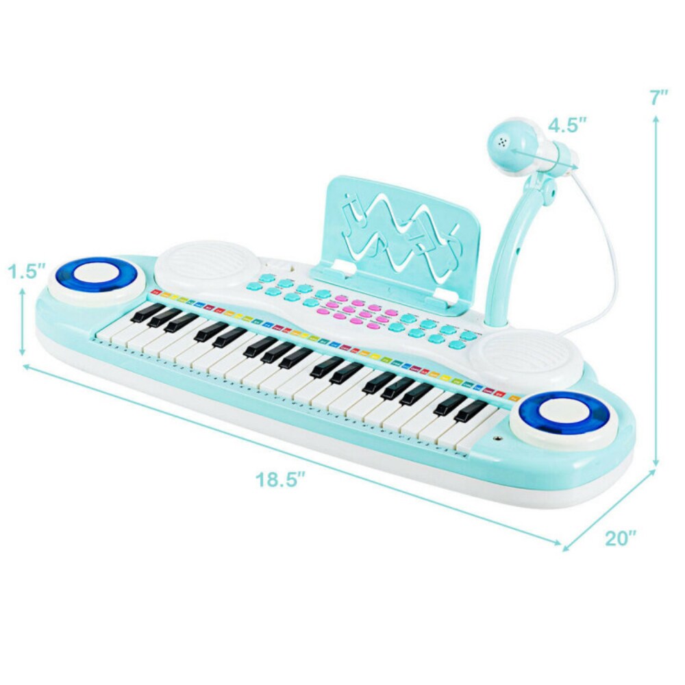 37-Key Electronic Piano with Microphone, Music Score and USB