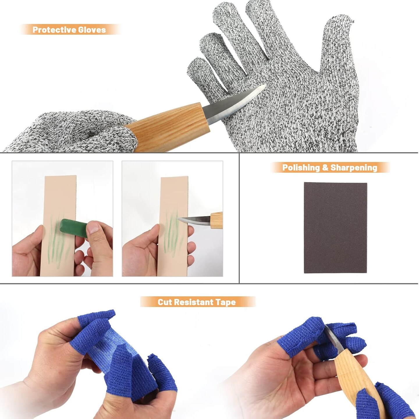22-in-1 Wood Carving Tools Kit With 11 Wood Carving Knives & 4 Basswood Blocks, Cut Resistant Gloves & Accessories, Perfect for Beginners