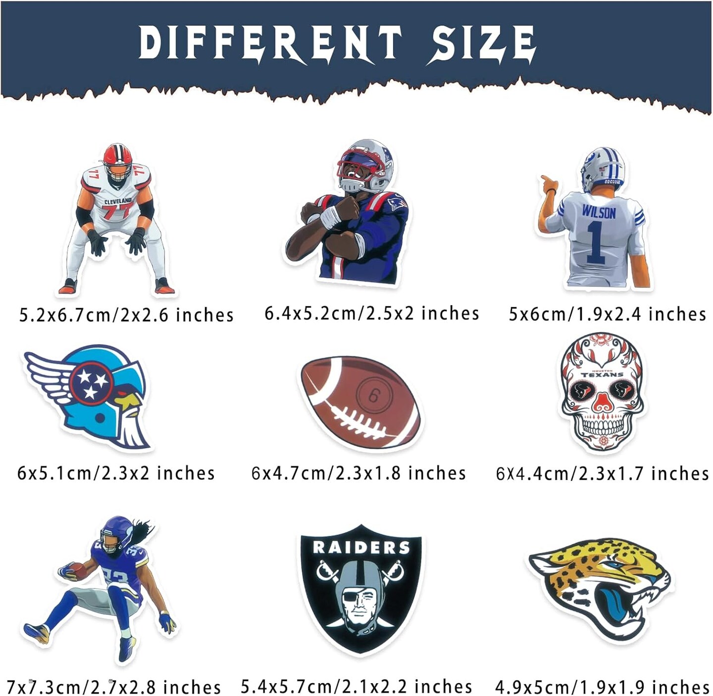 100 Pcs American Football Stickers Sports Stickers Water Bottle Computer Laptop Vinyl Stickers for Boys Teens Adults Kids Girls Football Fans
