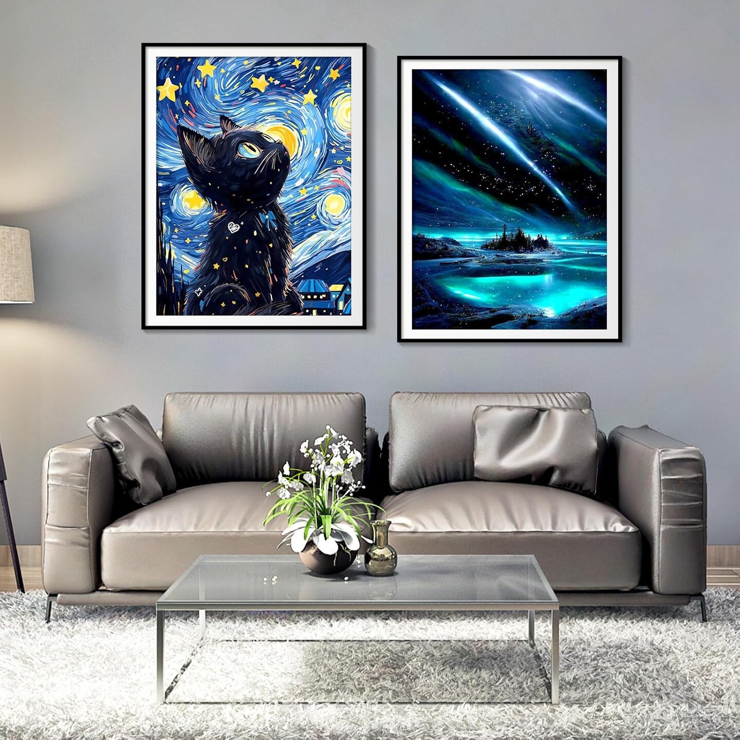 DIY 5D Diamond Painting Kits, Black Cat Diamond Art Kits for Adults, Full Drill Diamond Dots Gem Paintings Canvas for Beginners, Perfect for Festival Home Wall Decor
