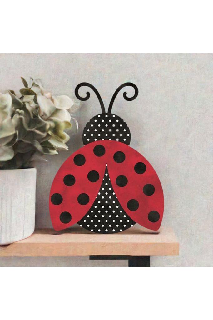 12&#x22; Metal Embossed Ladybug Hanger: Polka Dot/Solid