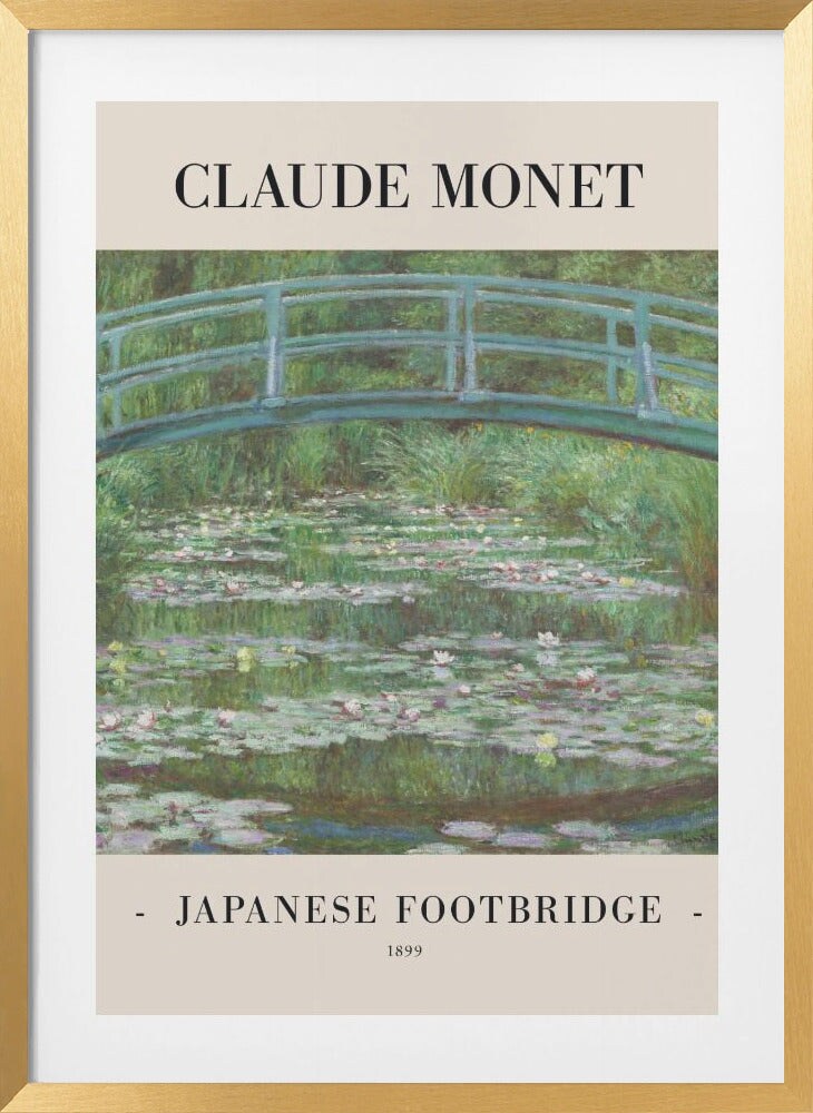 Japanese Footbridge 1899 by Claude Monet Framed Art