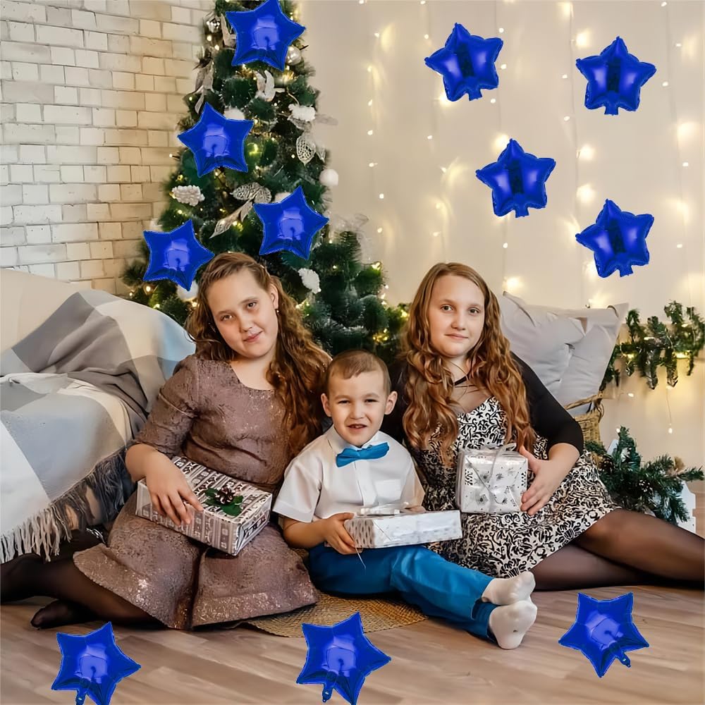 50 pcs Navy Blue Star Foil Balloons, 10 Inch Navy Dark Blue Star Balloon Mylar Balloon for Wedding Decoration Party Balloon Birthday Decoration