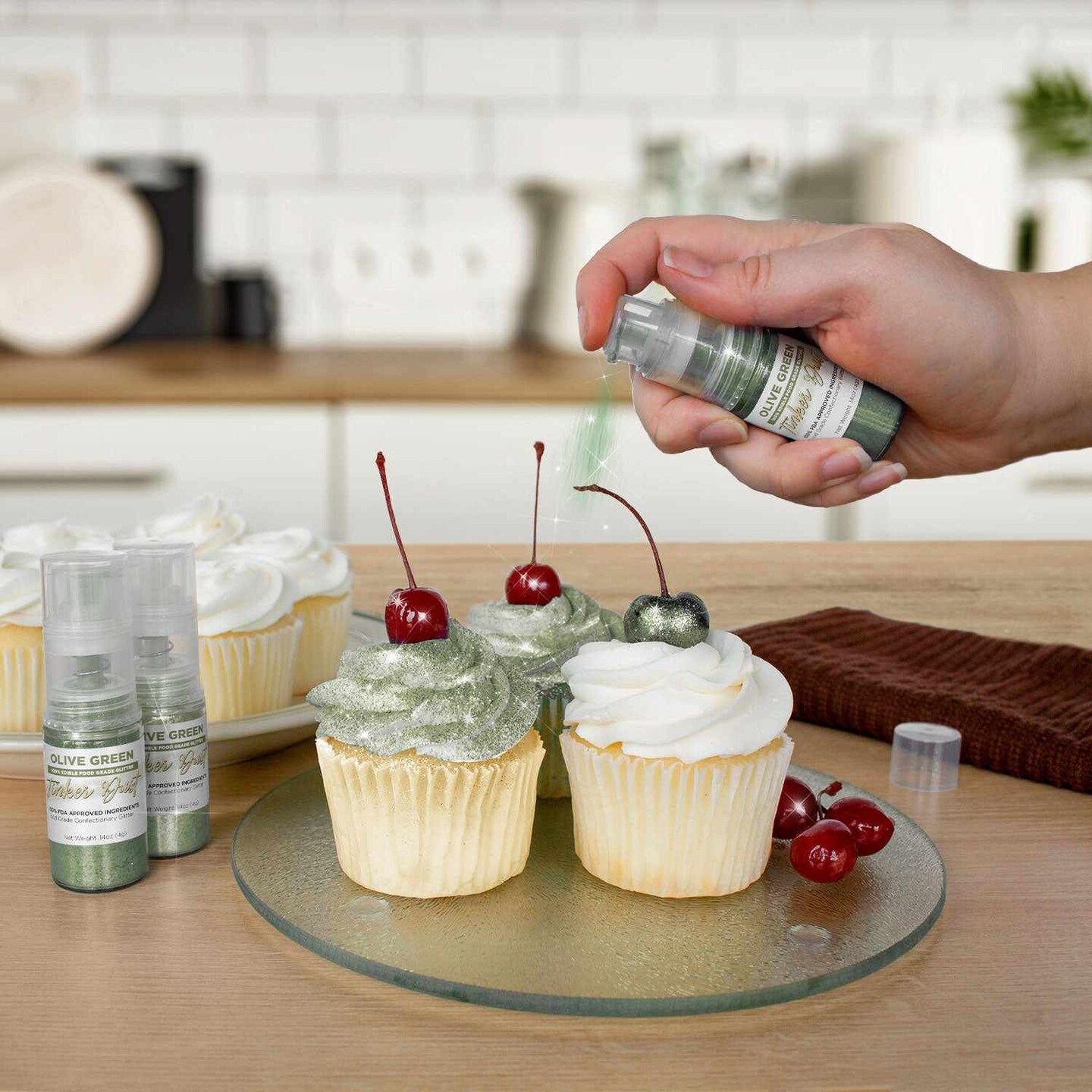Olive Green Edible Glitter Spray 4g Pump | Tinker Dust&#xAE;