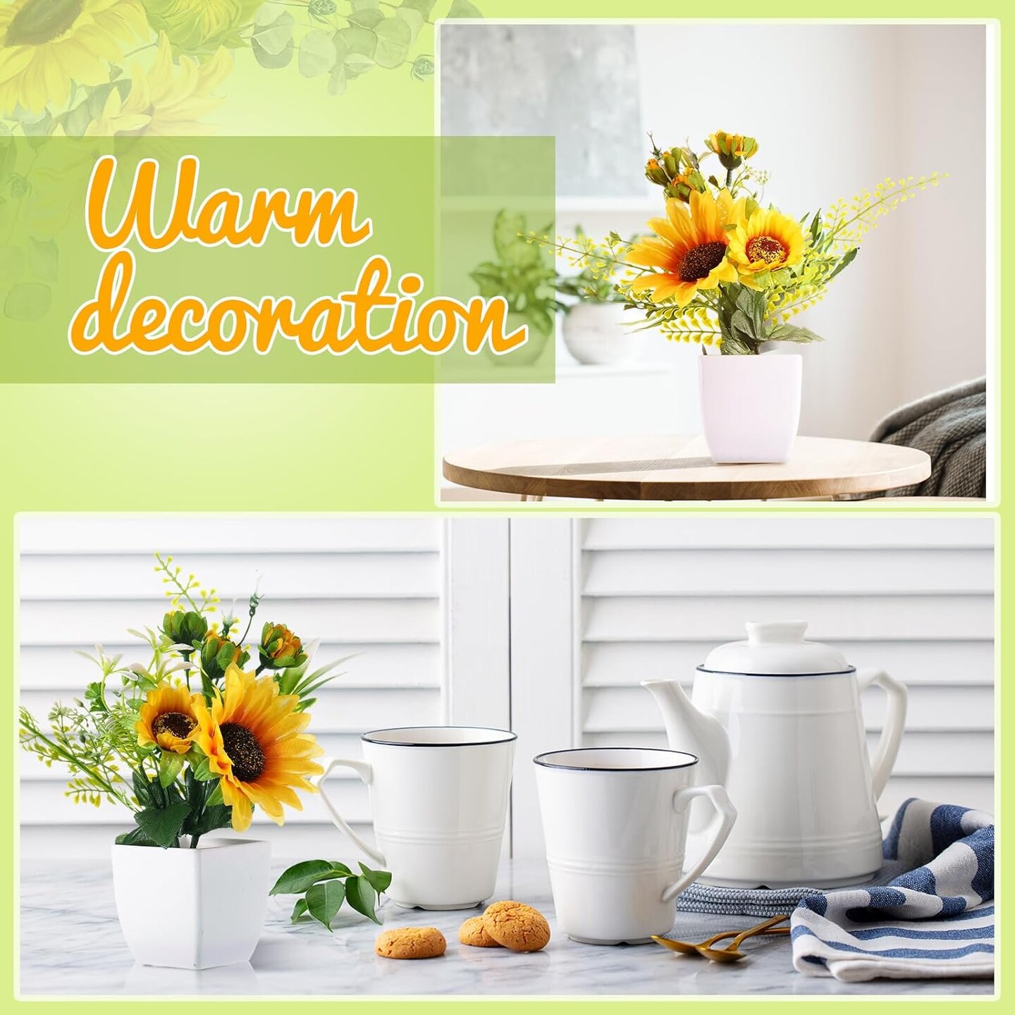 6 Pcs Small Fake Plants Artificial Potted Plants Table Centerpieces