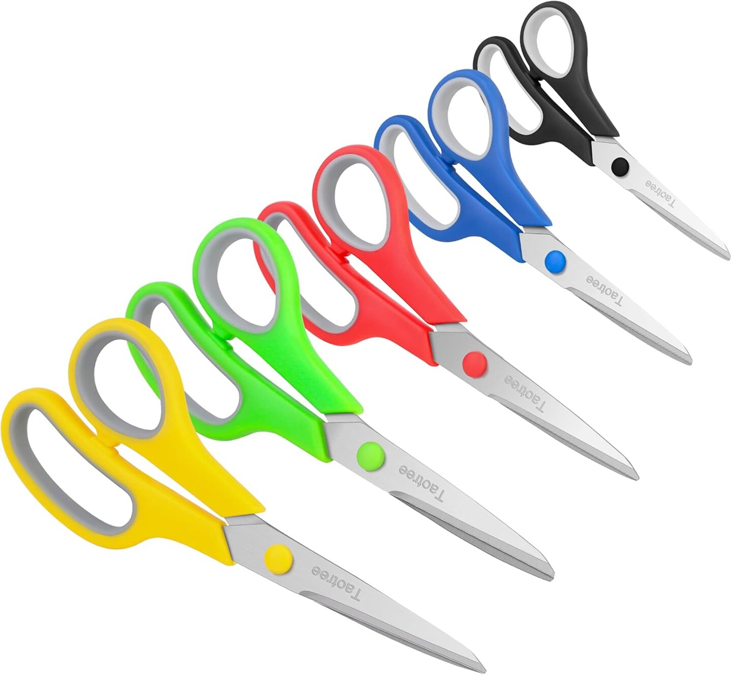 Scissors for Office, Taotree 8" Scissors All Purpose Bulk of 5-Pack, School Supplies, Office Desk Accessories Student Classroom Teacher, Sharp Shears for Craft Home Sewing Fabric, Right/Left Handed
