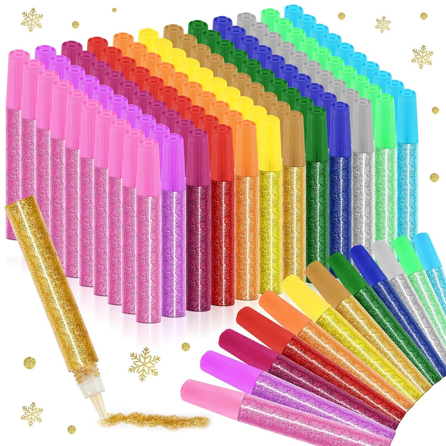 24-Pack Glitter Glue Pens – 12 Rainbow Colors for Crafts, Scrapbooking & DIY Projects