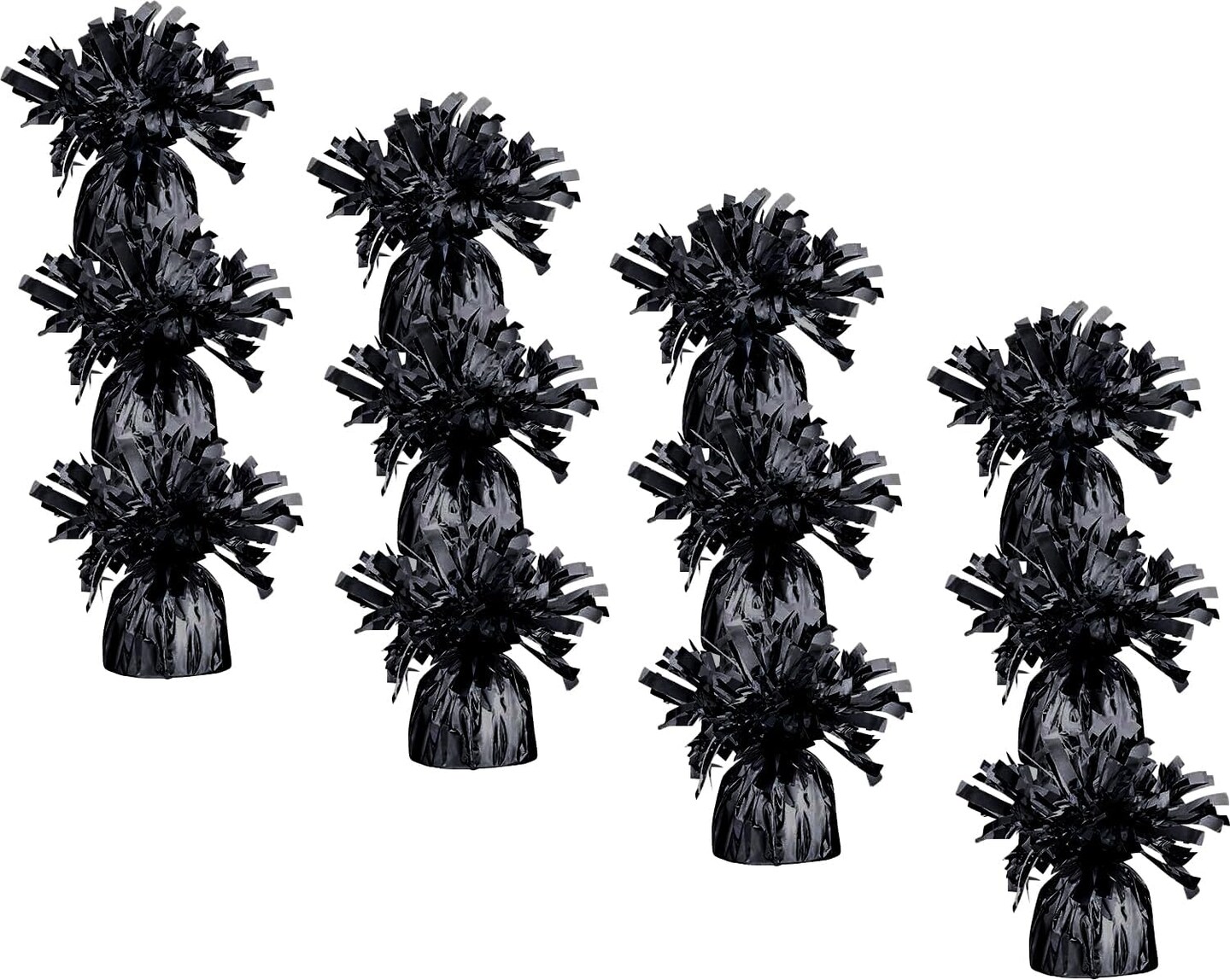 Black Balloon Weights, Heavy Balloon Weight Pack of 12 Metallic Foil Weights for Balloons, Birthday Party & Wedding Table Centerpiece Ballon Weight 4.8’’ DIY Ballon Weights for Helium Balloons