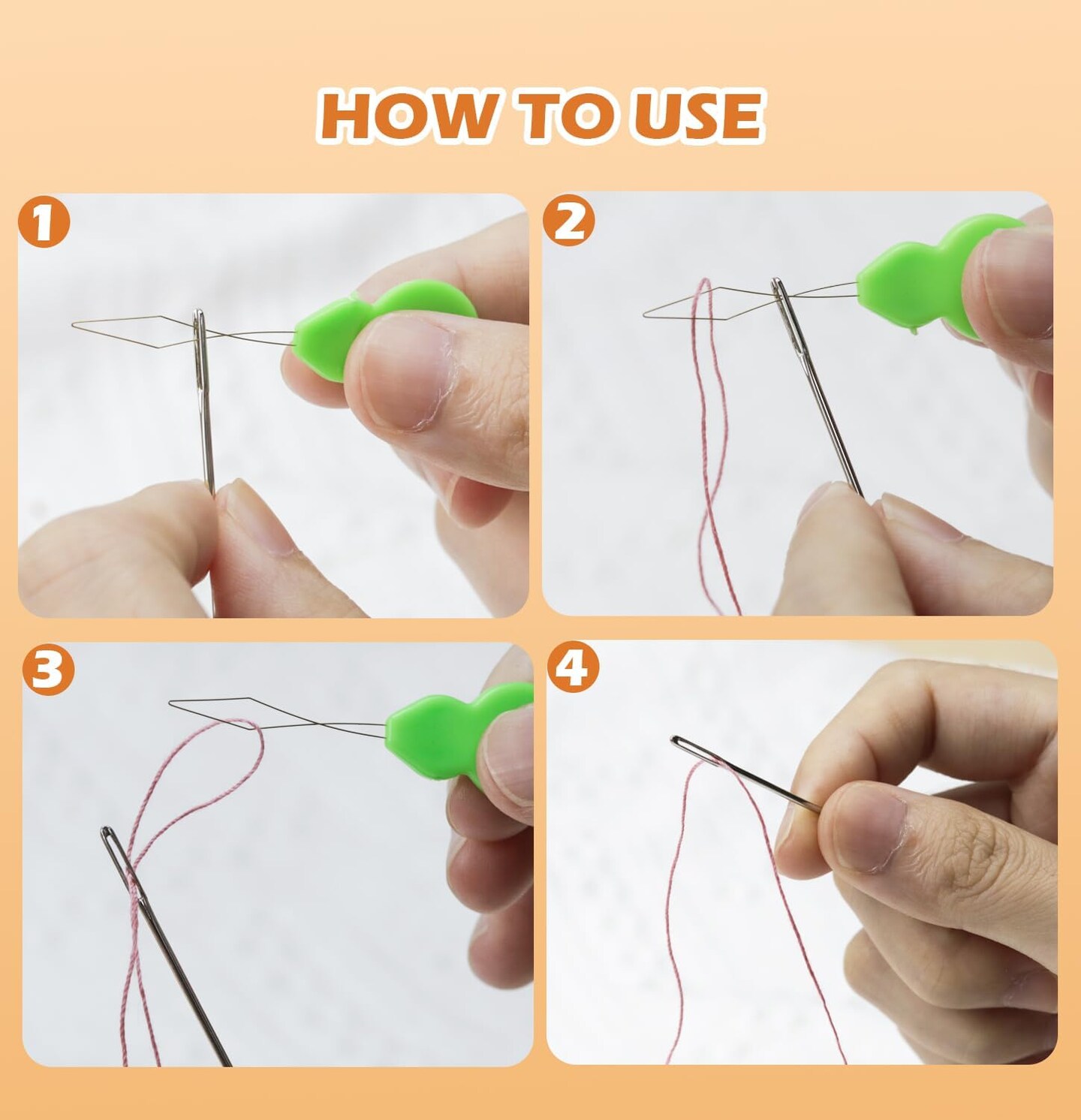 60PCS Hand Sewing Needles – Stainless Steel, 6 Sizes with Threaders for Quilting & Embroidery