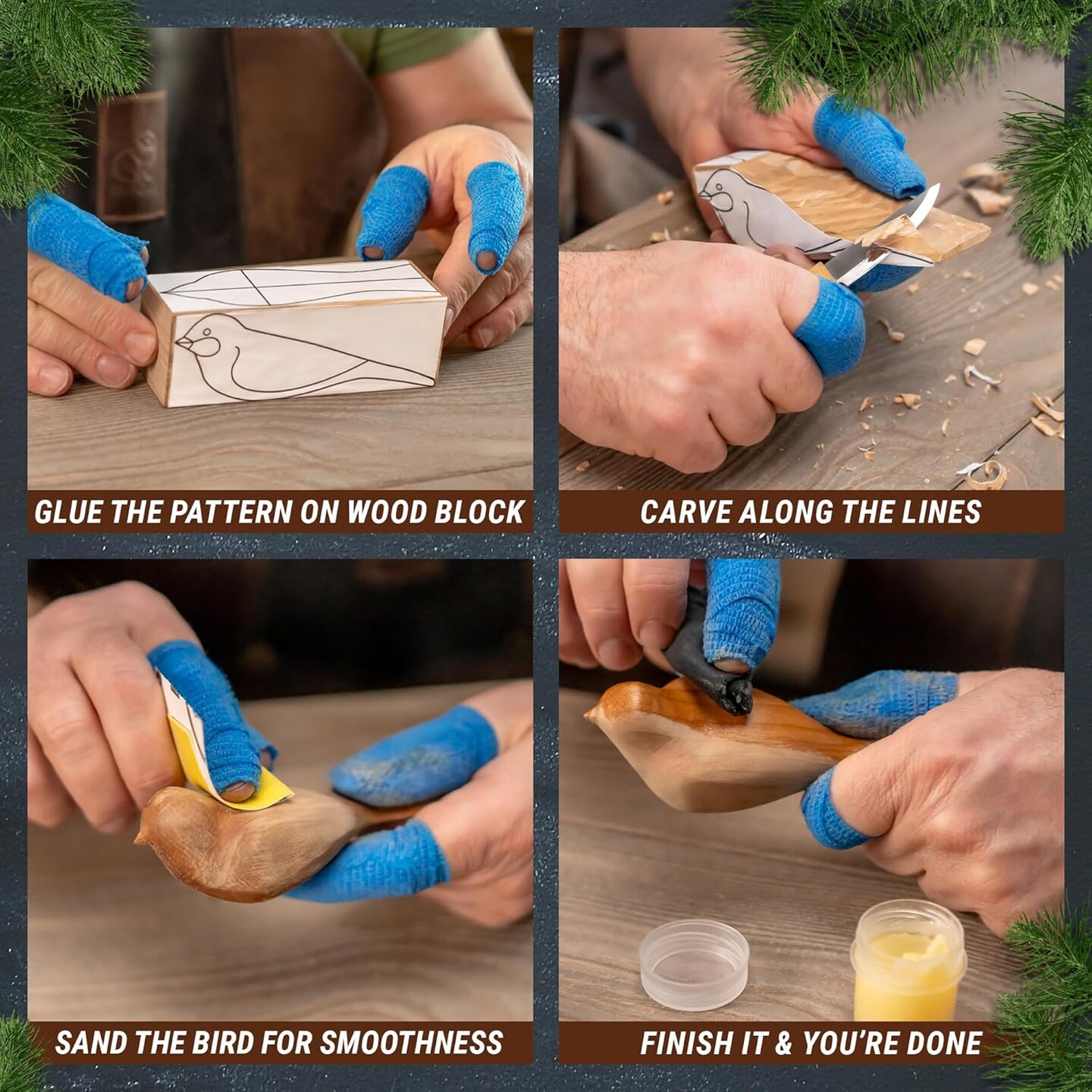 Wood Carving Kit Comfort Bird DIY Kits for Adults Hobbies Whittling Knife Kit for Beginners &#x26; Kids Adult Craft Kits Wood Carving Knife Set