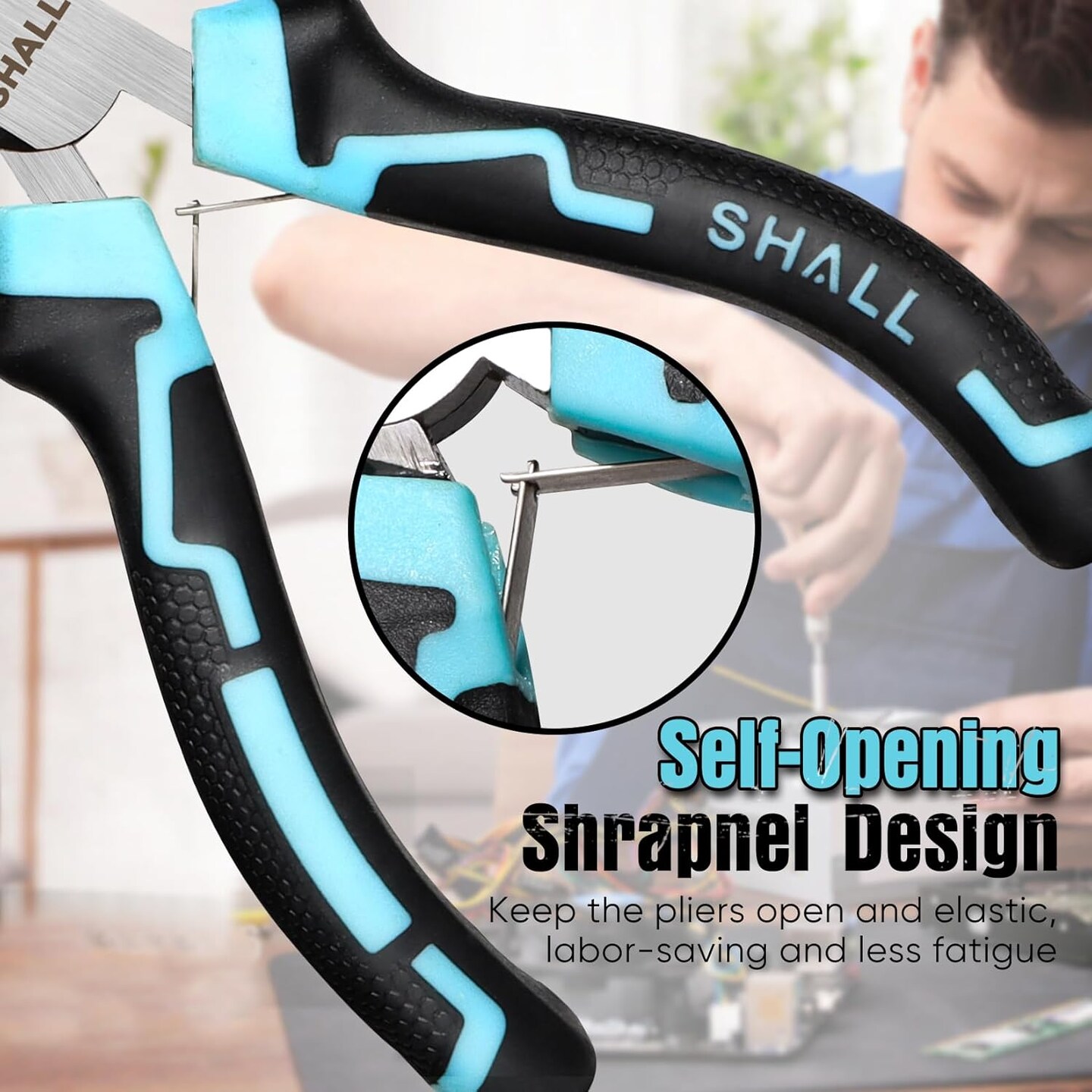 Mini Pliers Set, 6-Piece Small Pliers Tool Set Includes Needle Nose, Long Nose, Bent Nose, Diagonal, End Cutting and Linesman for Making Crafts, Electronic Repairing &#x26; Jewelry with Pouch