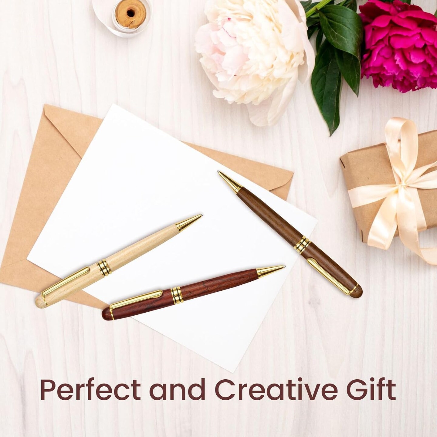 Ballpoint Pens Metal Pen - Wood Pen with Gift Box Fancy Pens Christmas Gift Nice Pens Set for Men Women Employee Journaling Executive Black Ink 1.0mm, 3 Pens with 3 Extra Refills Visit the Cambond Store