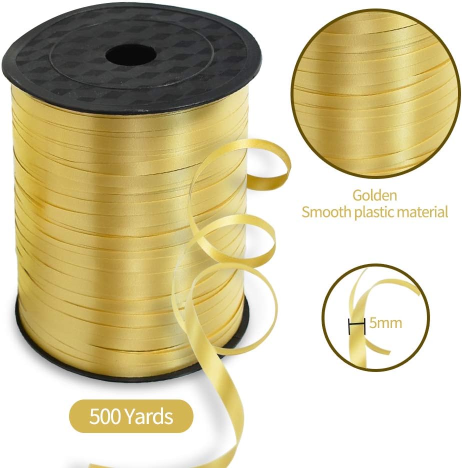 500 Yards Gold Curling Ribbon for Balloon & Gift Wrapping Crafts
