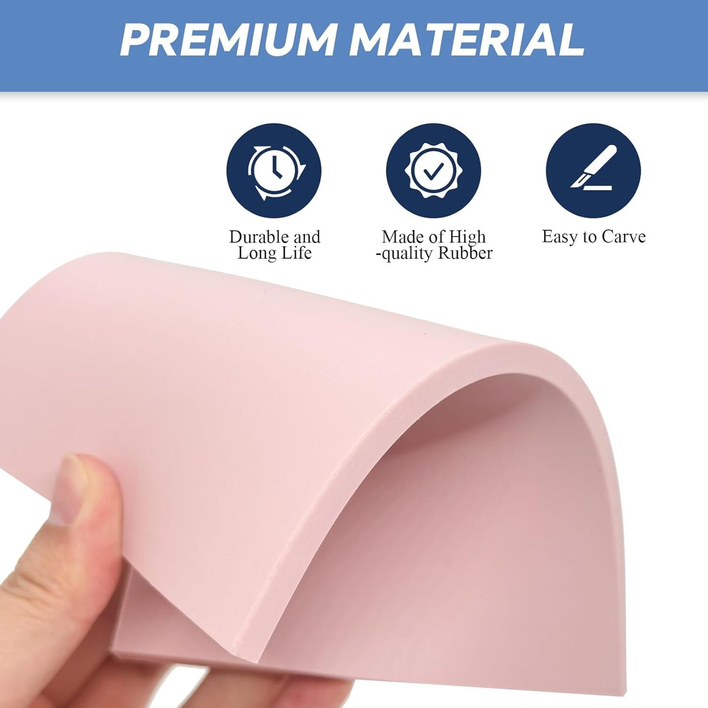 5 Pack 4x6 Pale Pink Rubber Stamp Carving Blocks Pink Rubber Carving Blocks Linoleum Block for Stamp Maker Printmaking Supplies