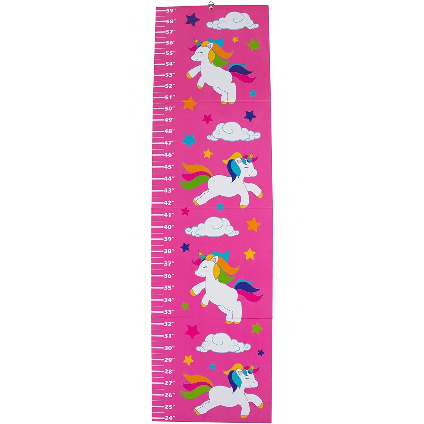 Height Ruler for Kids, Pink Growth Chart for Girls Nursery, Room (24-59 Inches)