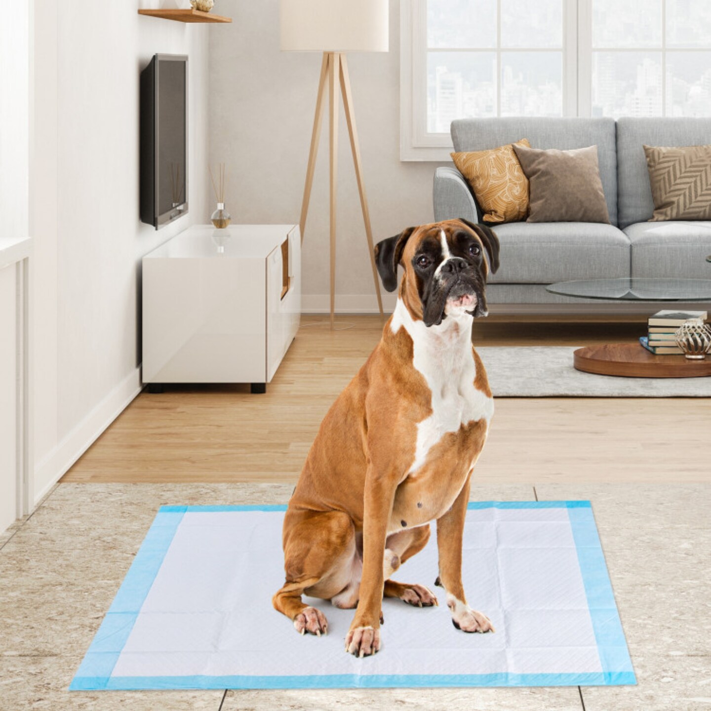 Sky Blue 100 Pieces 36-inch Pet Wee Pee Piddle Pad Ideal for Indoor Use