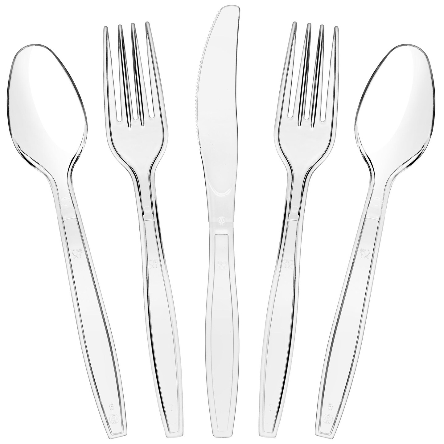 180 Pack Clear Plastic Silverware, Disposable Cutlery Utensils with Spoons, Forks and Knives, Heavy Duty Flatware Set for Parties &#x26; Events