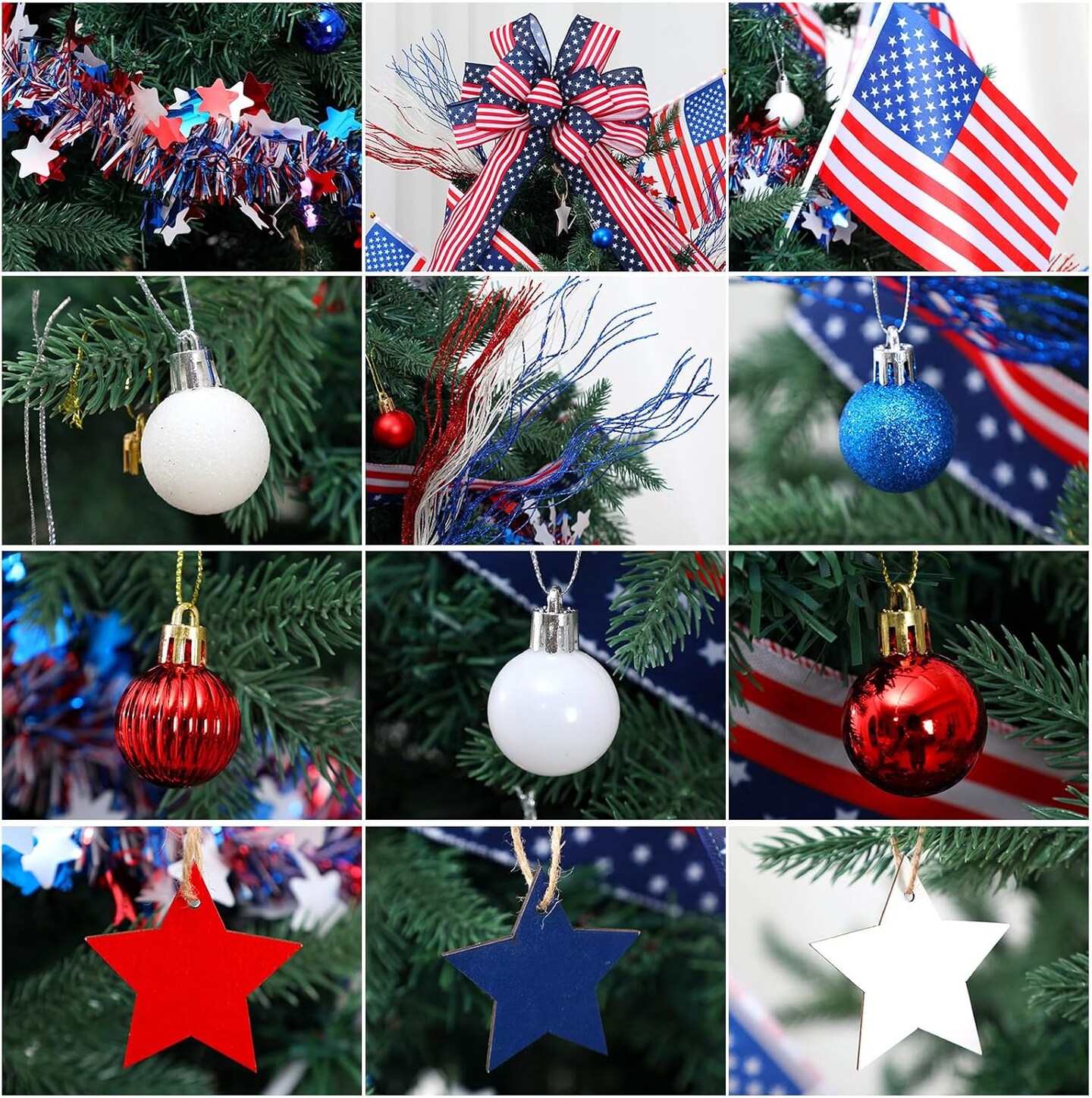 118-Pack Patriotic Red, White & Blue Decorations for Memorial Day & 4th of July