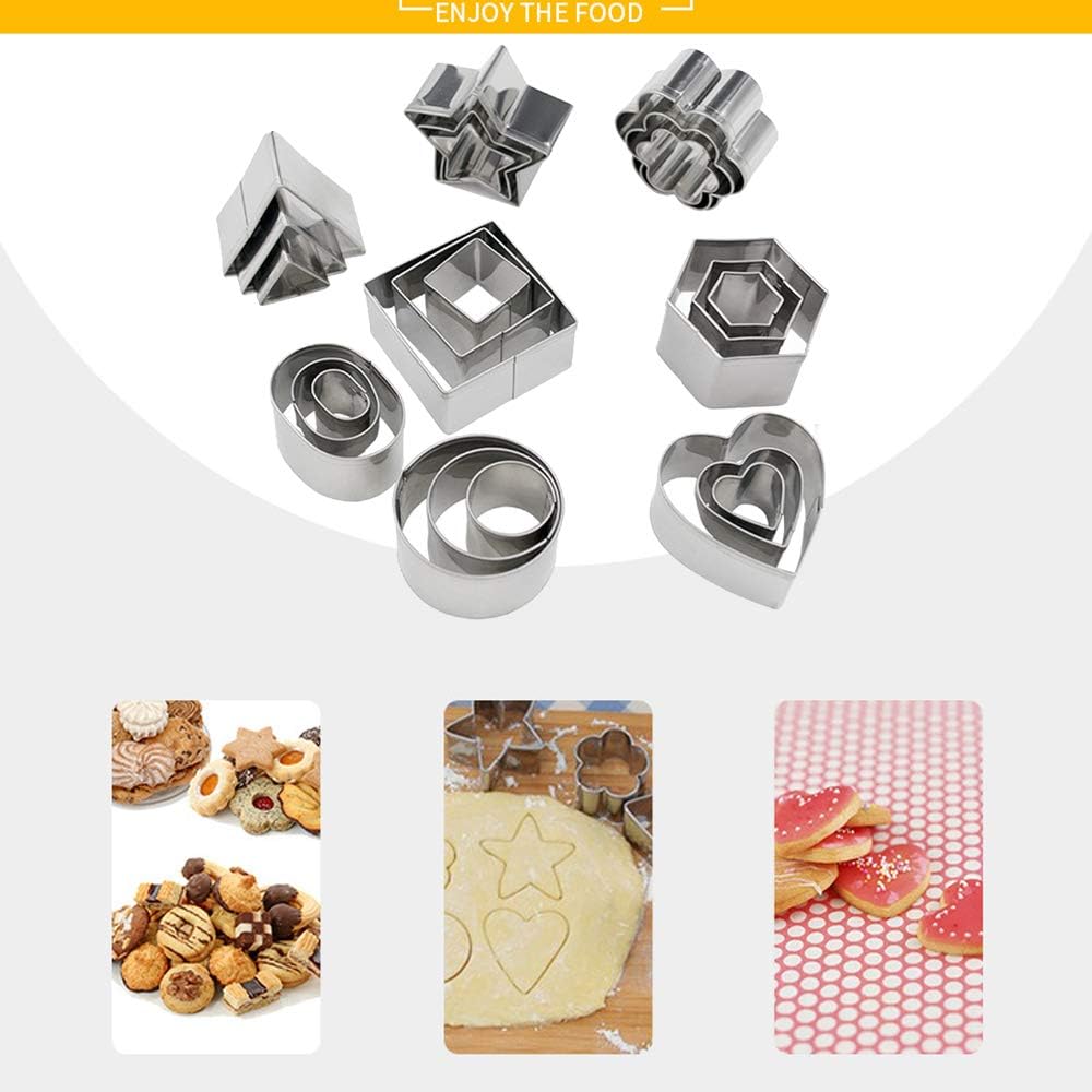 Mini Cookie Cutter Shapes Set 24 Piece Stainless Steel Molds