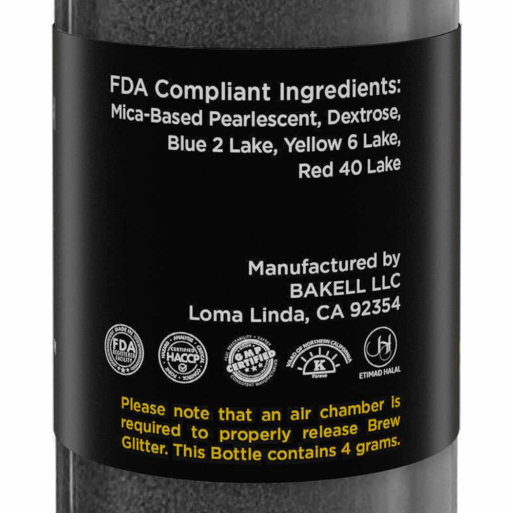 Brew Glitter - Black Shimmer Edible Drink Glitter (4g, Mini Spray Pump) for Beer, Cocktails and Beverages