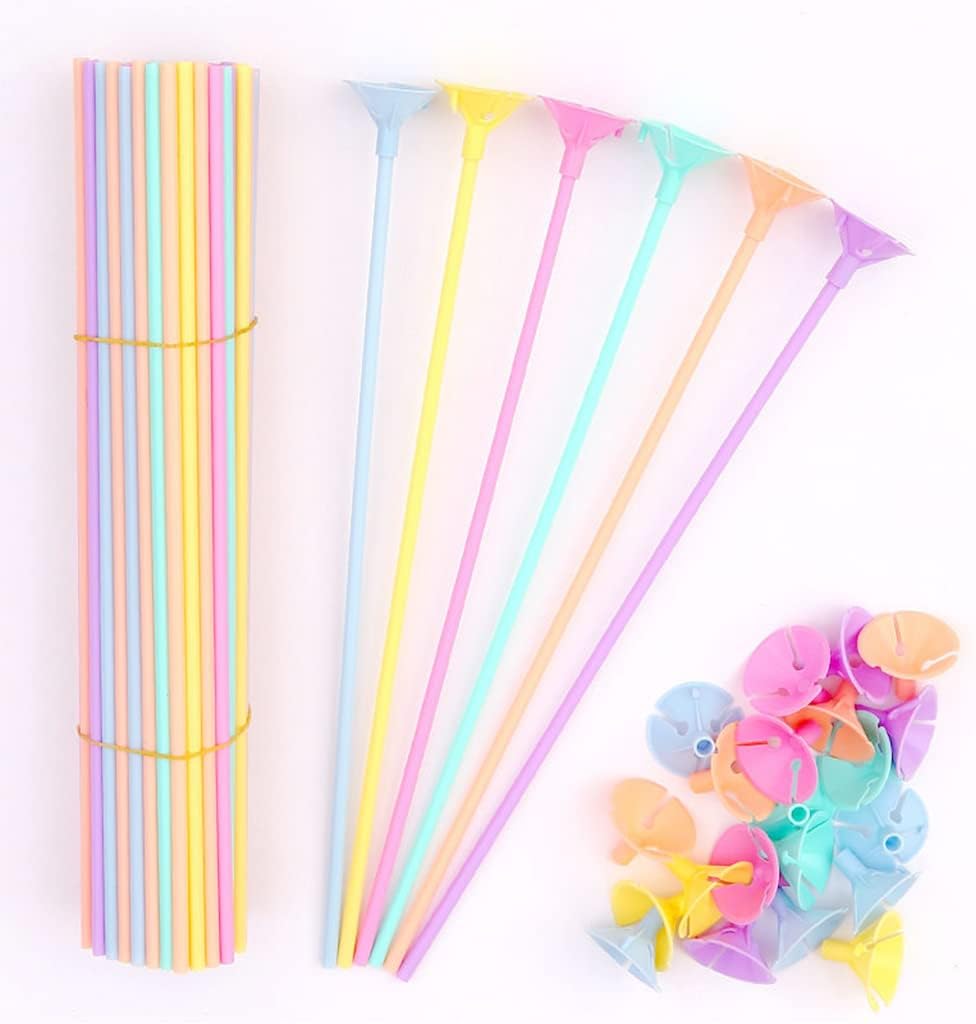 100pcs 13" Colorful Balloon Sticks with Holders & Cups – Party, Wedding & Anniversary Decor