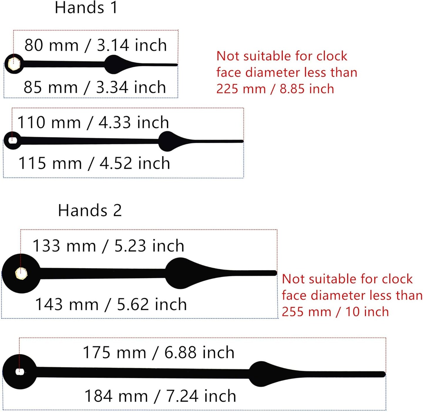 Quartz DIY Wall Clock Movement Mechanisms Battery Powered DIY Repair Parts Replacement with 4 Sets Hands,3/10 Inch Maximum Dial Thickness,29/32 Inch Total Shaft Length. 0.63"W x 2.2"H
