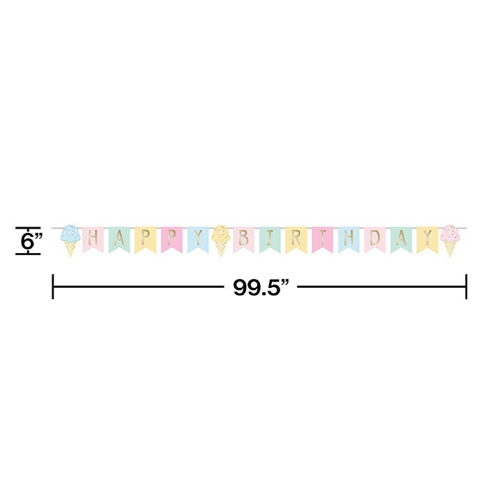 12 pc Bulk Ice Cream Party Banners